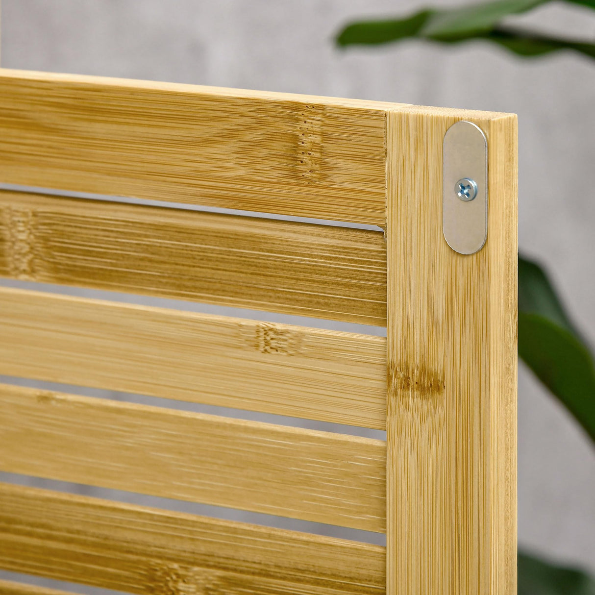 HOMCOM Bamboo Floor Cabinet Bathroom Floor Cabinet Living Room Organizer Tower with Multiple Shelves and Doors, Natural HOMCOM