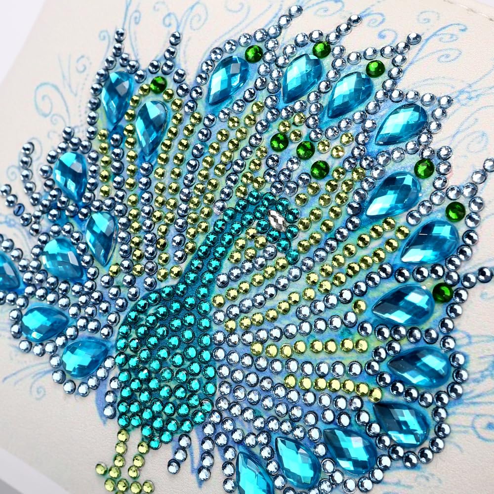 2 Pcs Diamond Painting Crossbody Bag, DIY 5D Diamond Painting Handbag Kit with Chain and Tassel, Bling Rhinestone Makeup Shoulder Bag for Woman, DIY Craft Gift, Peacock JBTM24