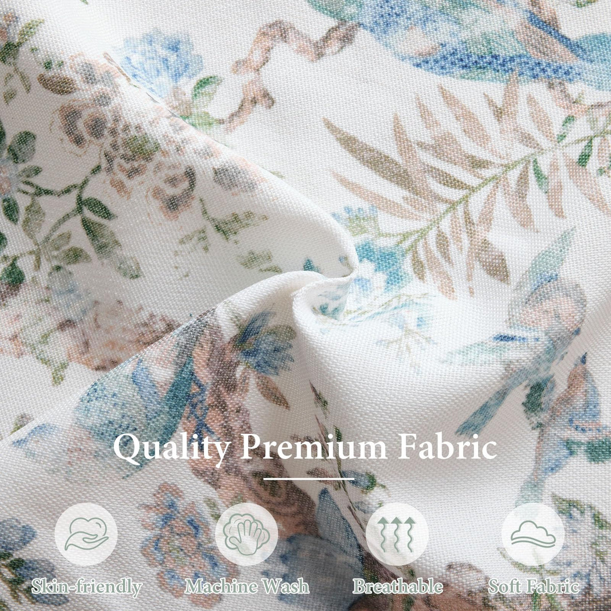 Bezseller Floral Accent Chair, Upholstered Reading Armchair with Wood Legs, Mid-Century Leisure Comfy Single Sofa Chair for Living Room, Bedroom, Home, Office, White Floral Bezseller