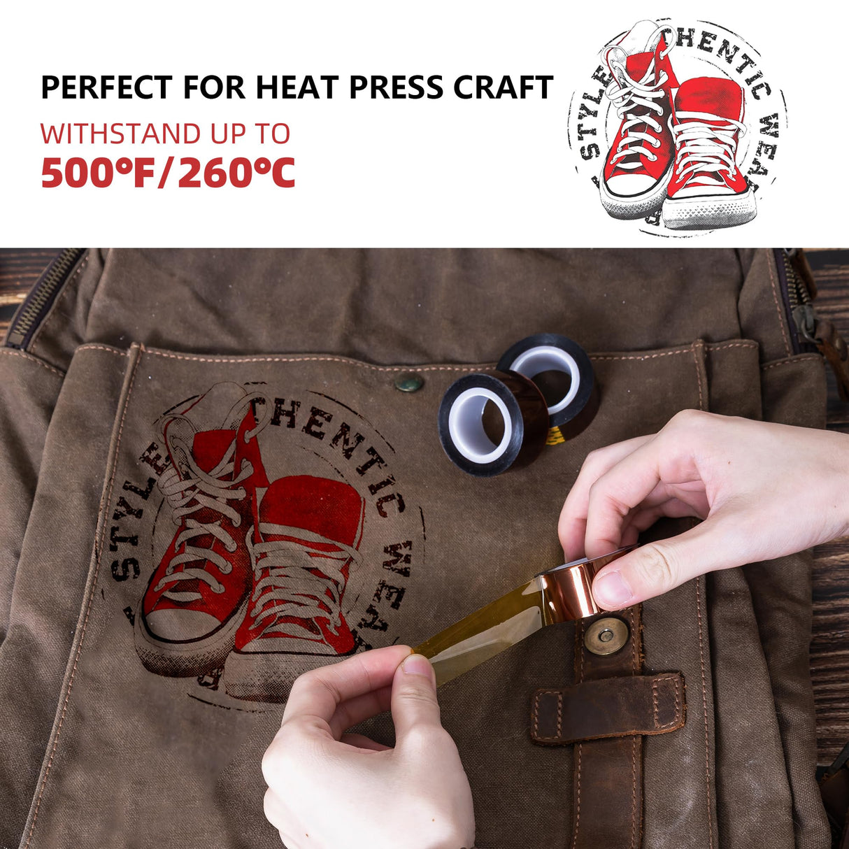 TSSART K15 Heat Tape - Professional Heat Press Tape for Vinyl Sublimation Heat Sublimation Heat Transfer, Oxidation and High Temperature Resistance Residue Free - 4Pack, 0.8 inch x 54FT TSSART