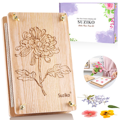 Suziko Large Flower Press Kit 10.8 x 6.9 inch for Adults Kids, Flower and Plant Preservation Kit, Arts and Crafts for Adults Leaf Press, Great Gift for Lovers