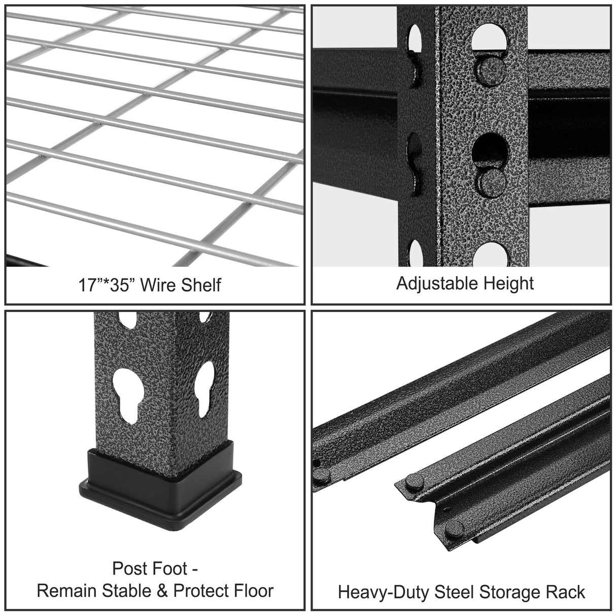 WORKPRO 5-Tier Metal Garage Shelving Unit, 36”W x 18”D x 72”H Storage Shelves, Adjustable Storage Rack Heavy Duty Shelf, 4000 lbs Load Capacity (Total), for Garage, Kitchen, Bathroom, Warehouse WORKPRO