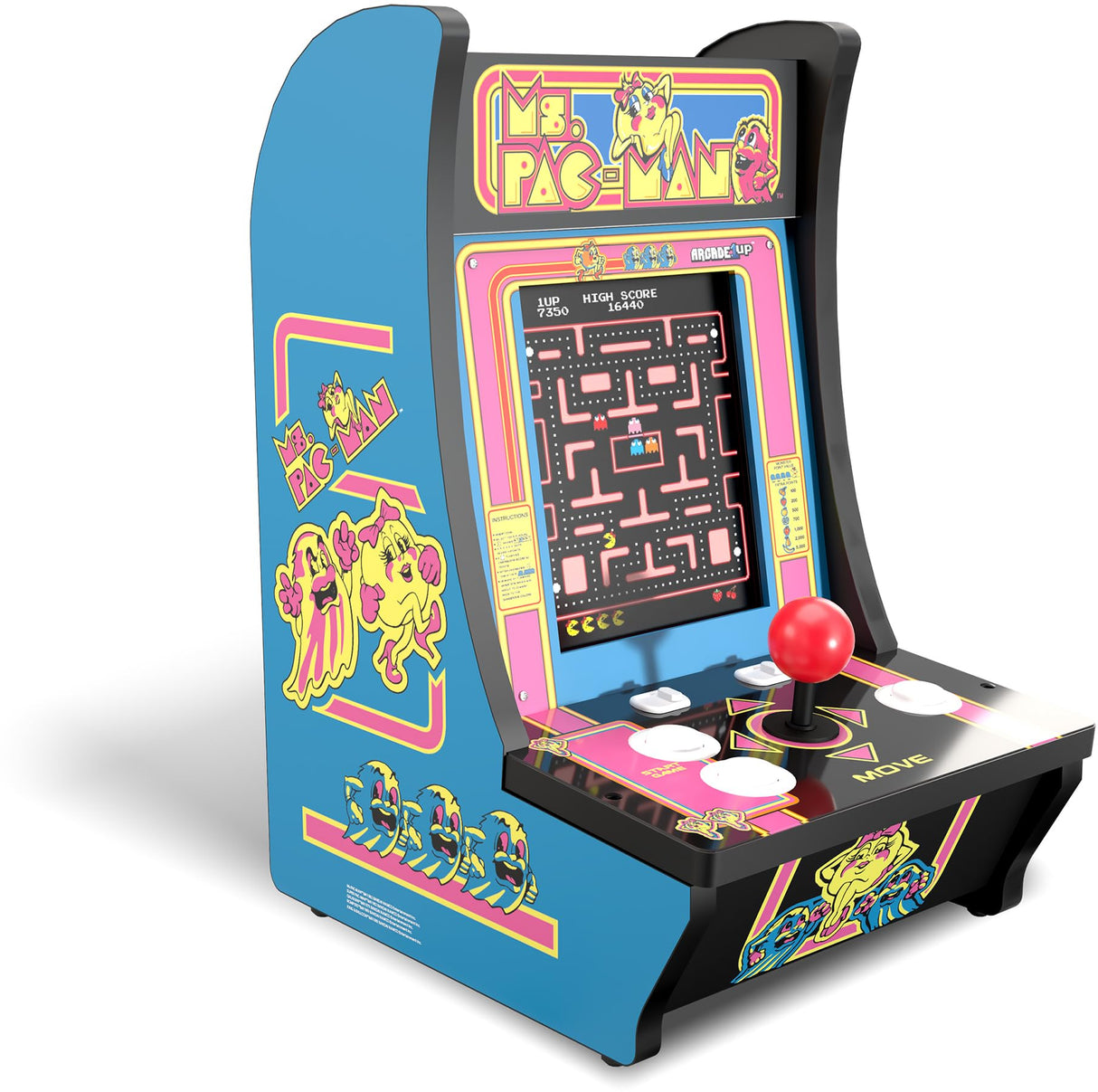 Arcade1Up Ms. PAC-Man Countercade, Built for Your Home, 1 Player, 5 Classic Games, 8-inch Screen ARCADE1UP