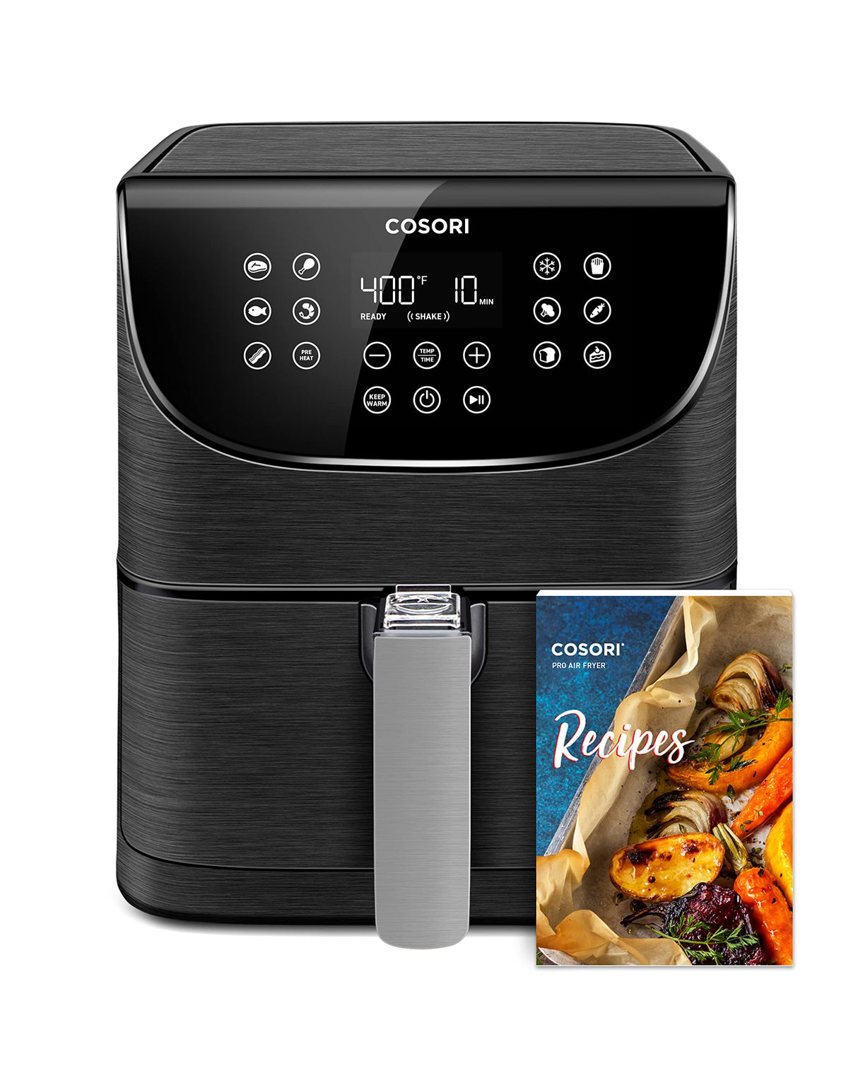 COSORI Pro Gen 2 Air Fryer 5.8QT, Upgraded Version with Stable Performance & Sleek New Look, 13 One Touch Functions, 100 Paper & 1100 Online Recipes, Dishwasher-Safe Detachable Square Basket, Black COSORI