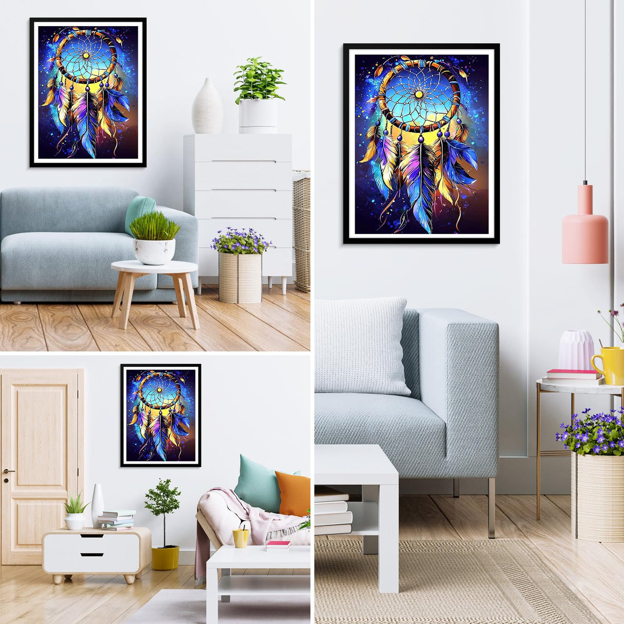 MXJSUA DIY Dream Catcher Diamond Painting Kits for Adults, Diamond Gem Art Painting for Beginners, Diamond Picture with Full Round Drill Dots Craft Set Gift, 12 * 16 Inch MXJSUA