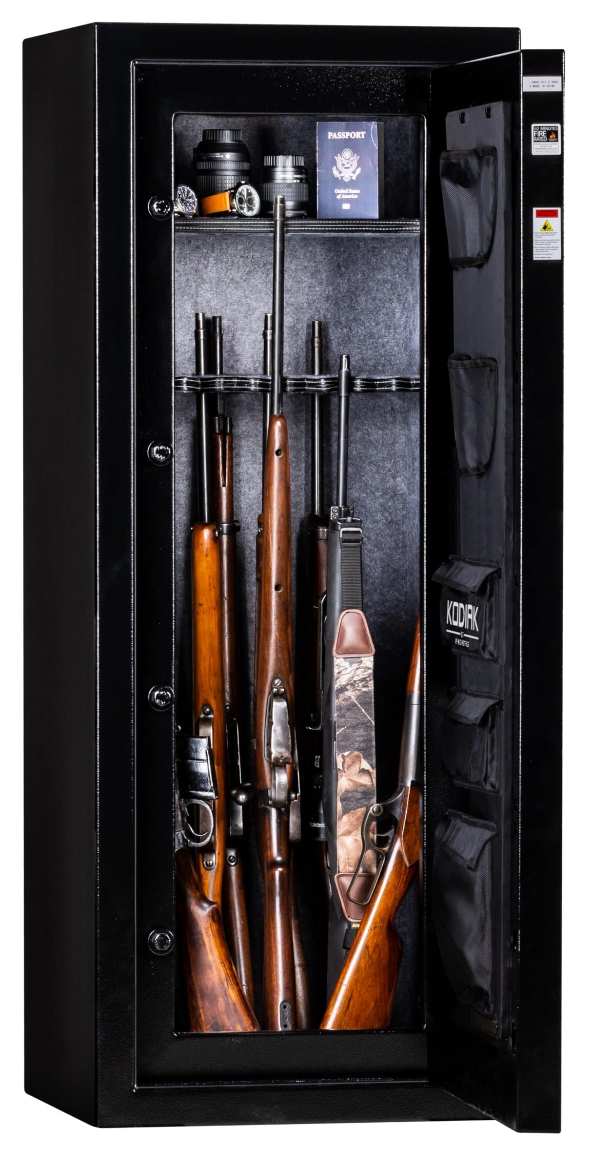 Kodiak Gun Safe for Rifles & Pistols, KBX5522 by Rhino Metals with New SafeX Security System, 35 Long Guns & 2 Pistol Pockets, 30 Minutes Fire Protection, Door Organizer for Handguns & Ammo, 258lbs Kodiak