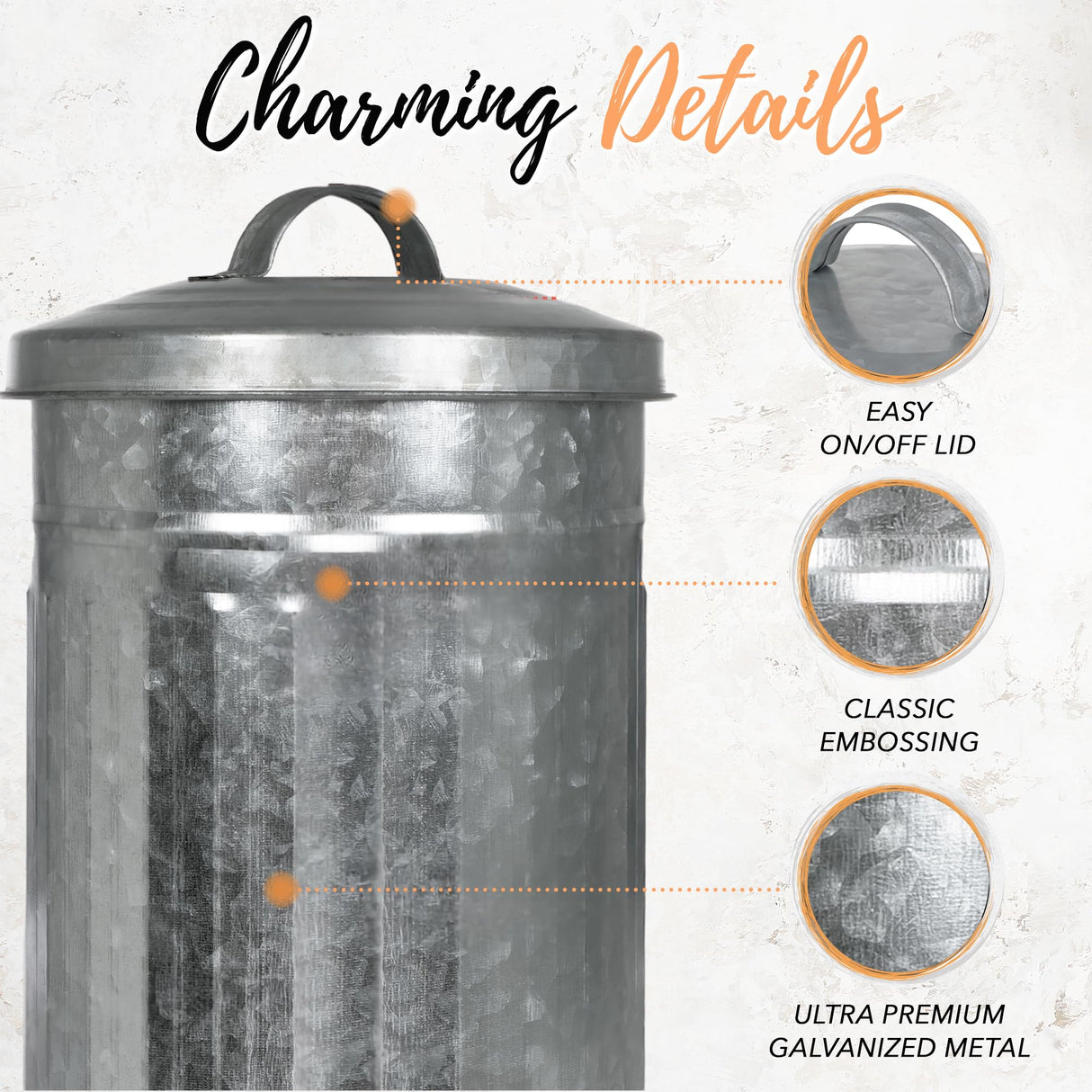 Autumn Alley Farmhouse Galvanized Metal Free Standing Toilet Paper Holder Organizer Stand Canister with Lid – Fits 3 Mega Rolls, Rustic Enclosed Toilet Storage Stand Autumn Alley