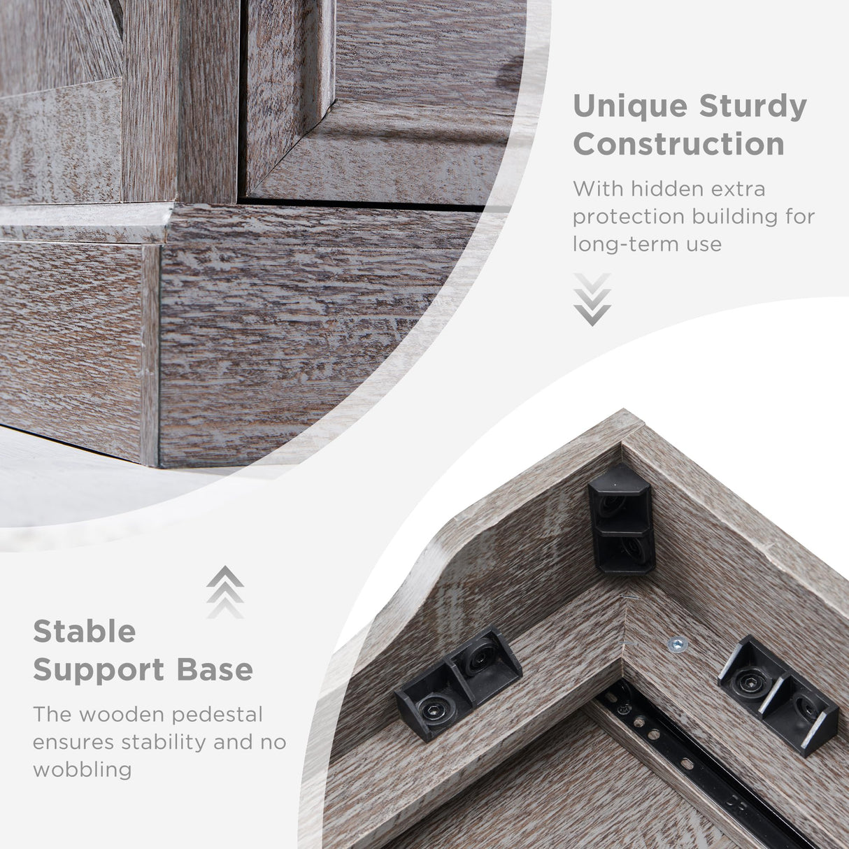 ACCOHOHO Farmhouse Nightstand with Charging Station, 22 Inch Wide End Table with 3 Large Drawers & Bar Handles, Rustic Wood Small Dresser Chest of Drawers for Bedroom, Living Room, Closet, Grey ACCOHOHO