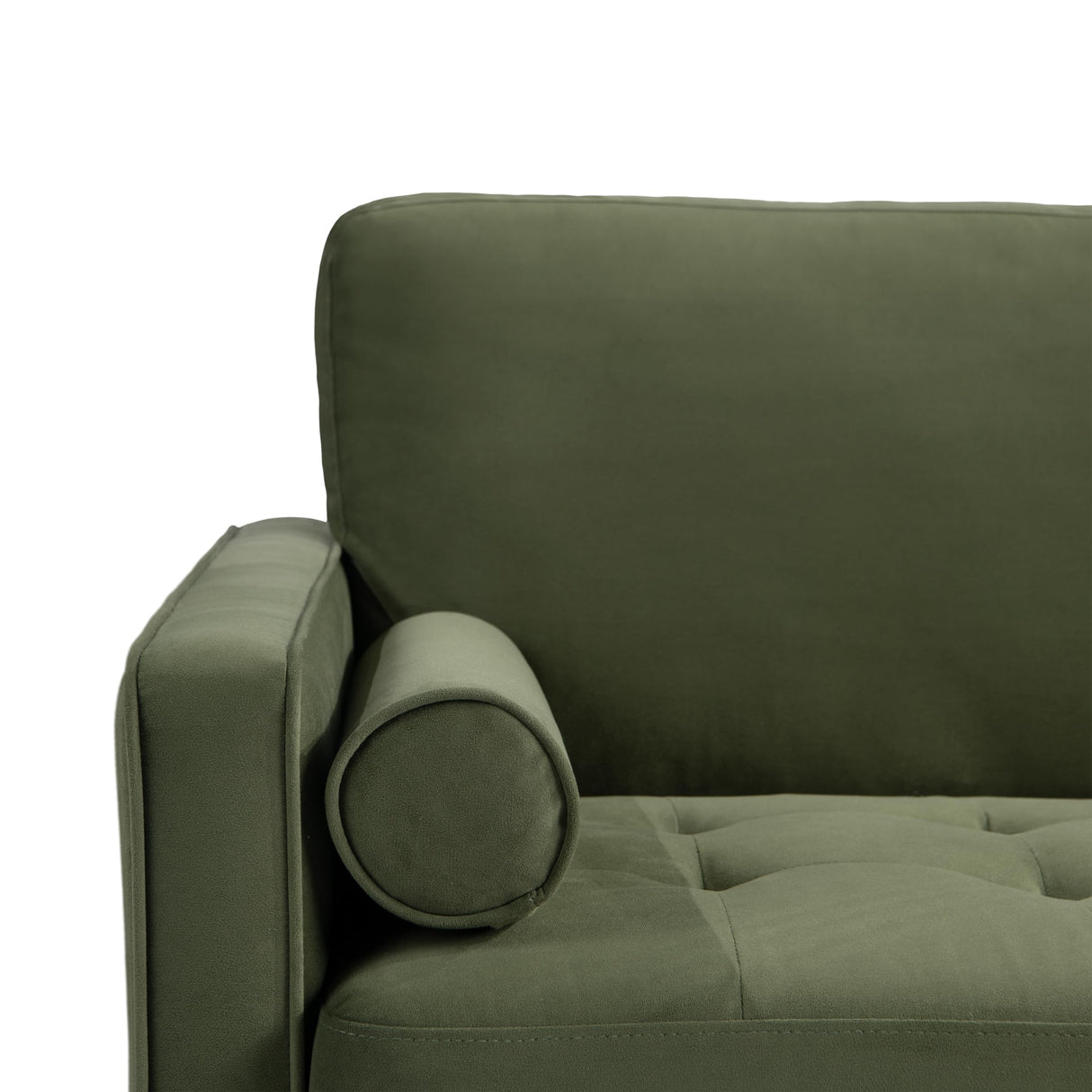 Studio Living® Lexington 75.6" Sofa, Mid-Century Modern, Pocket Coil Comfort, Easy Assembly, Velvet Fabric, Olive Green Studio Living