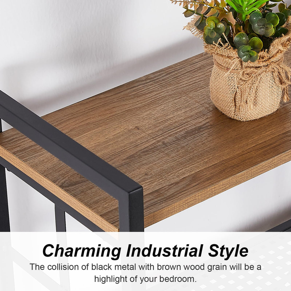 HOMBAZAAR 6-Tier Industrial Bookshelf with Metal Frame in Rustic Brown HOMBAZAAR