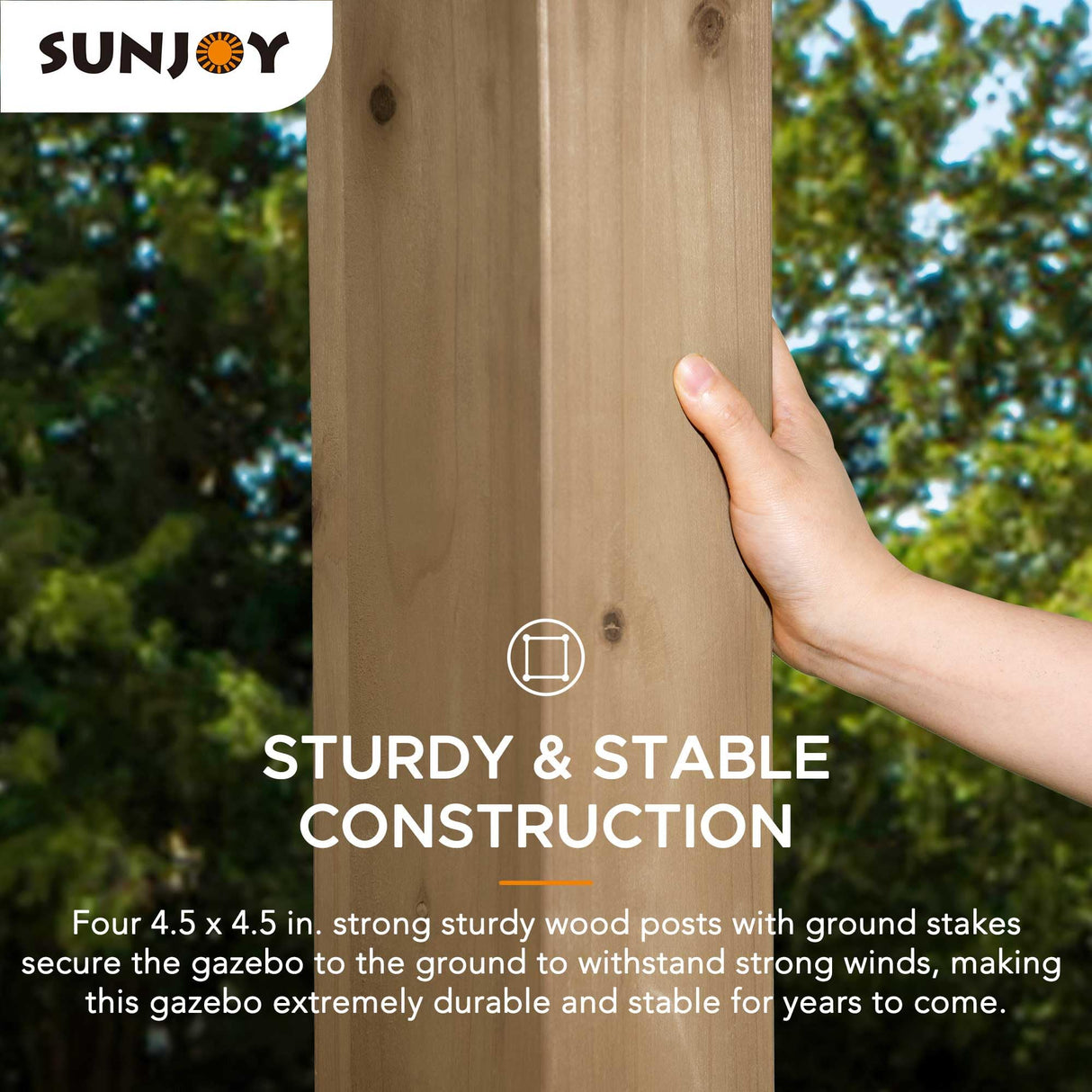 Sunjoy Wooden Grill Gazebo 10 ft. x 12 ft. Outdoor Cedar Frame BBQ Gazebo, Backyard Hot Tub Gazebo with Metal Hardtop Roof, Exclusive PowerPort and Bar Shelves Sunjoy