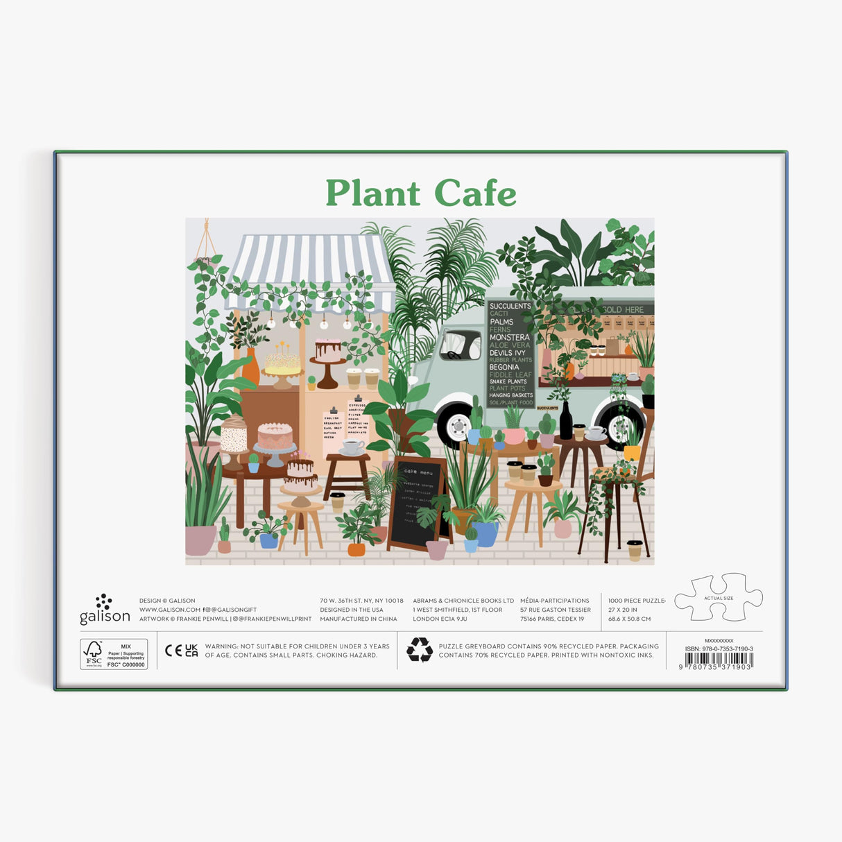 Galison Plant Cafe 1000 Piece Puzzle from Galison - 1000 Piece Botanical Puzzle for Adults, Wonderful Illustrations from Frankie Penwill, Thick and Sturdy Pieces, Great Gift Idea Galison