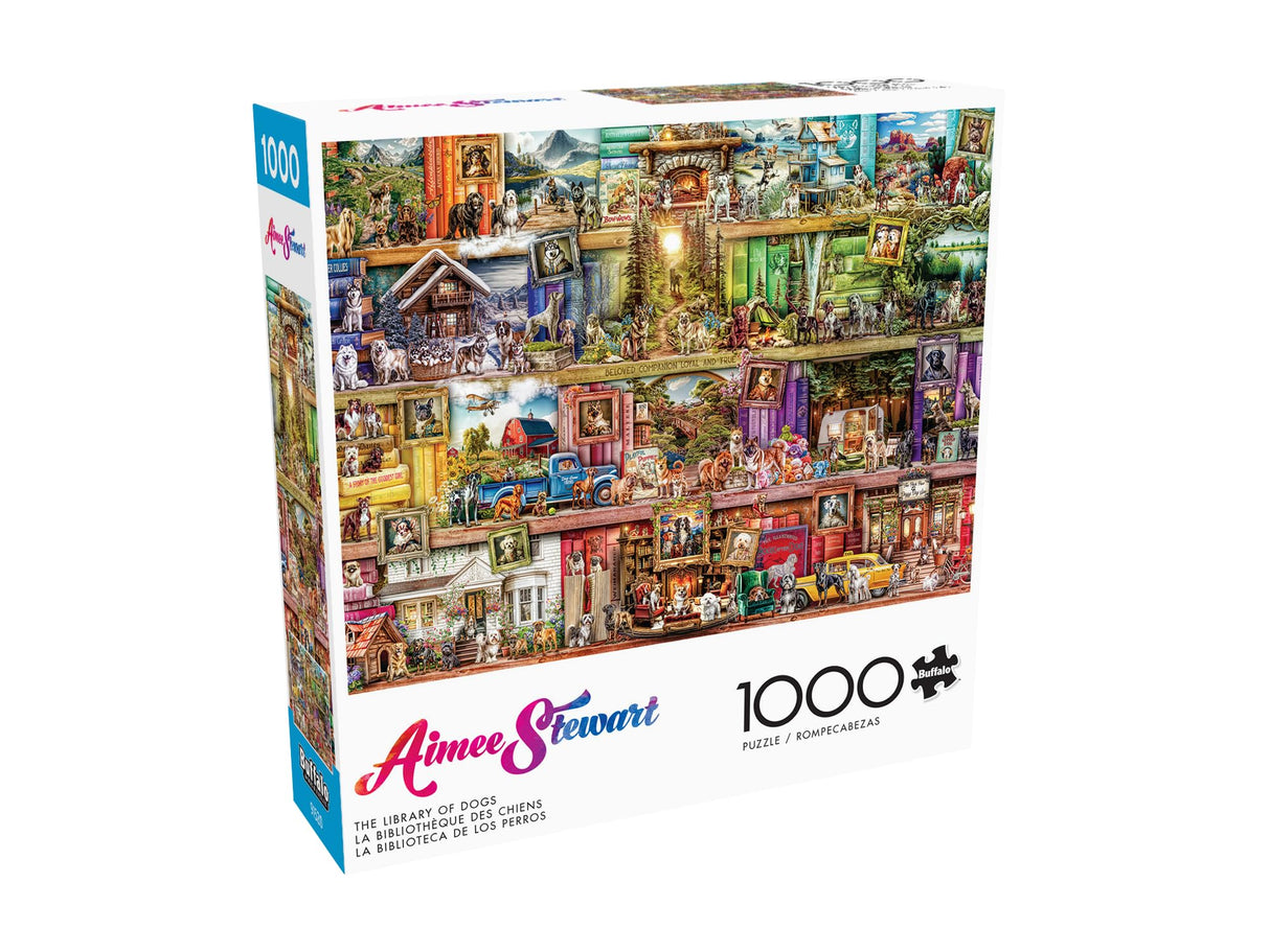 Buffalo Games - Aimee Stewart - The Library of Dogs - 1000 Piece Jigsaw Puzzle for Adults -Challenging Puzzle Perfect for Game Nights - Finished Size is 26.75 x 19.75 Buffalo Games