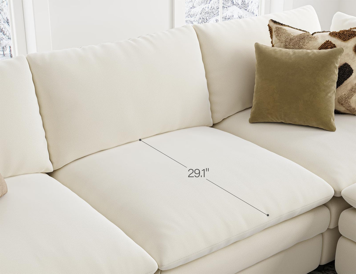 Txtin's Cloud Couches for Living Room L Shaped Sectional Couch with Ottoman Deep Plush 4 Seats Sofa Modern Sofa for Apartment Txtin's