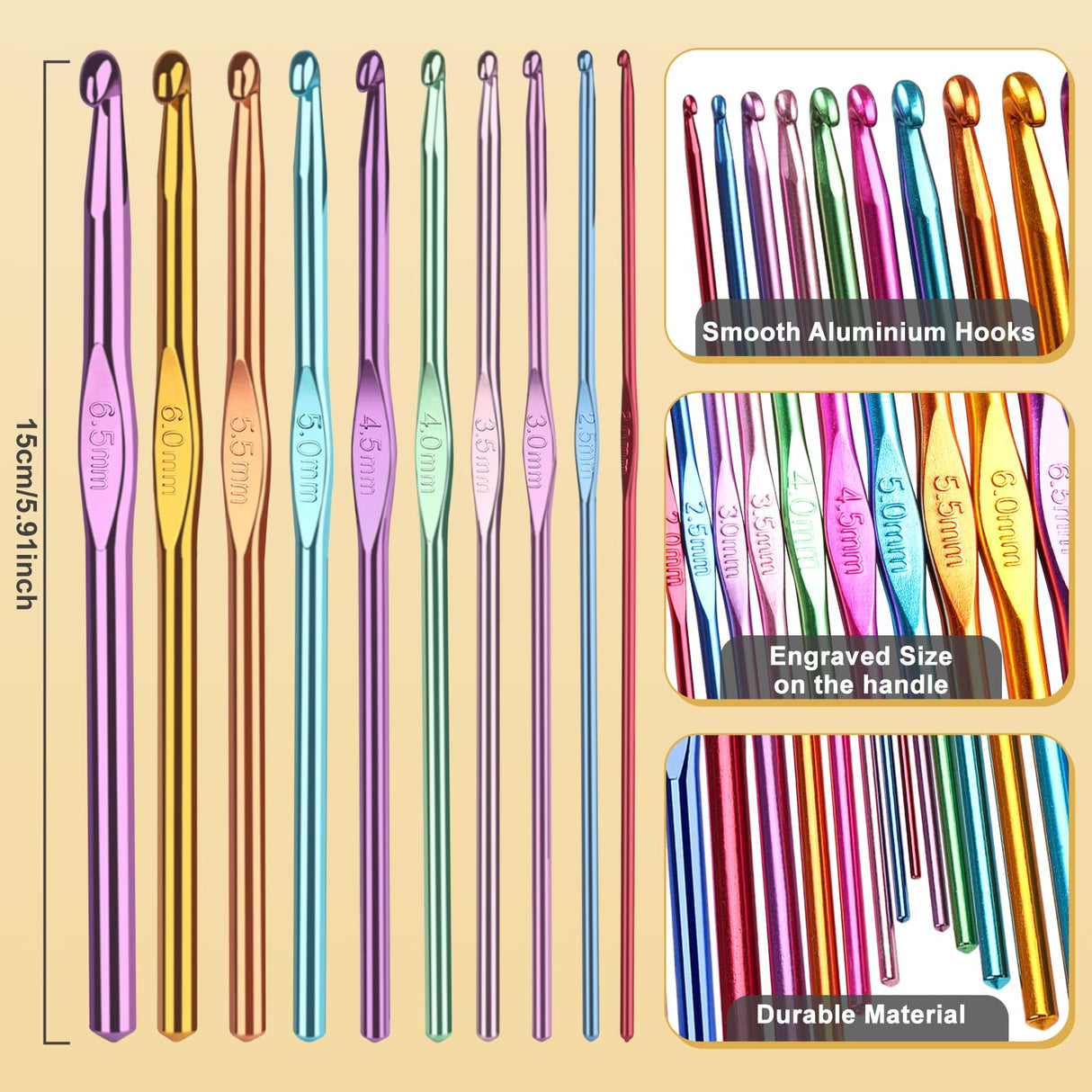 Aeelike Yarn Kit, 1093 Yards Crochet Yarn for Crocheting Complete Knitting Kit for Beginners Professionals with Aluminum Crochet Hooks Detailed Instruction, Ideal Crochet Yarn Set/Gift Aeelike