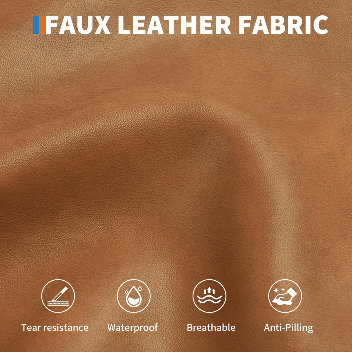 Faux Leather 4-Seater Sectional Sofa, 115” Brown PU Compact Couch with Storage Console, Charging Station & Cup Holders, Deep Seat Couch for Family Rooms, Apartments & Small Spaces SunnyFurn