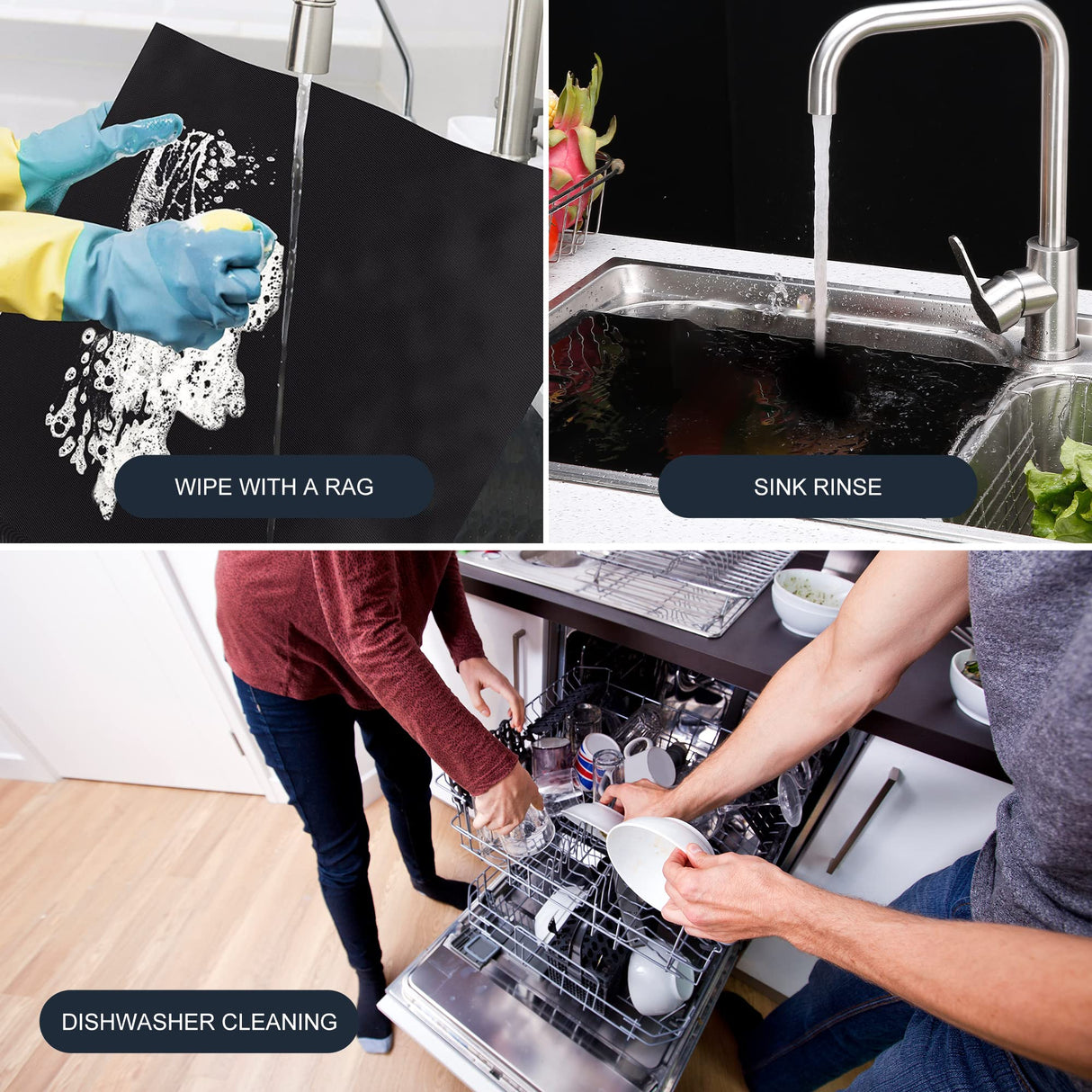 Meegoo Oven Liners for Bottom of Oven, 2 Pack Large Thick Heavy Duty Non-Stick Teflon Oven Mat Set, 15.74"x 23.62" BPA and PFOA Free Oven Floor Protector Liner, Kitchen Friendly Cooking Accessory Meegoo