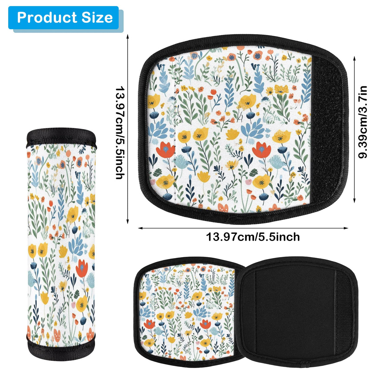 Sublimation Blanks Luggage Handle Grips Wraps Neoprene Comfort Luggage Identifier for Travel Bag Luggage Suitcase 4 Pcs Valyria