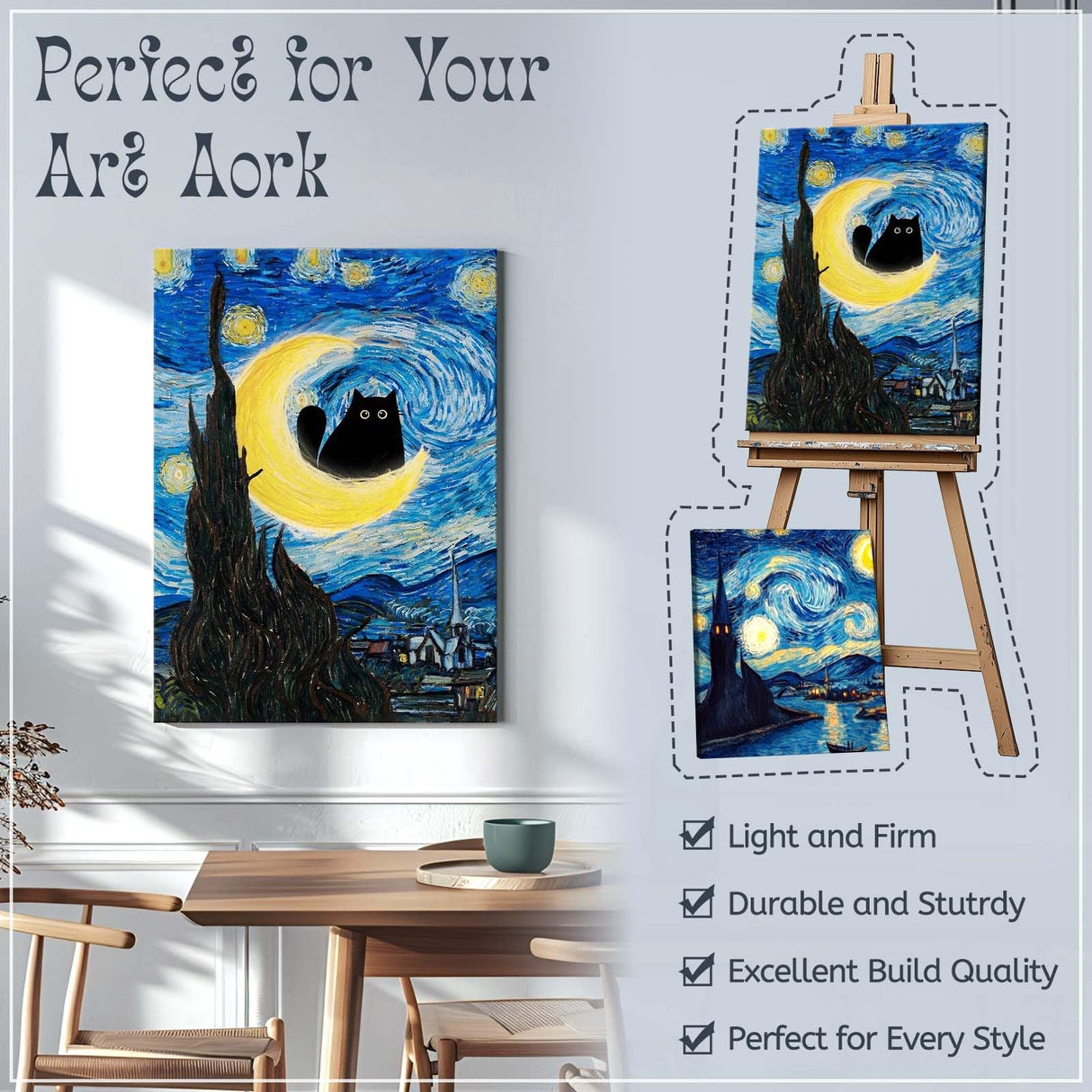 VYPEROCK Canvas Stretcher Bars 24x36 Inch Frame Kit, Available in 25+ size Wood Stretcher Bars for Home and Office, Gallery Wrap Wall Arts Supply for Oil Painting, Poster, Picture & Paint by Numbers VYPEROCK