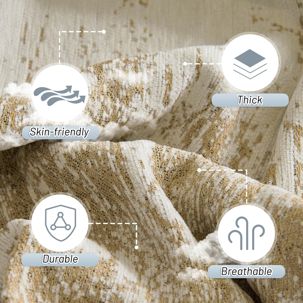 MYSKY HOME Couch Cover for Dogs Washable Couch Sofa Protector for Loveseat Sofa with Cats Pets Friendly Chenille Khaki Abstract Geometric Sofa Covers Soft Durable Farmhouse Sofa Slipcovers, 71" X102" MYSKY HOME