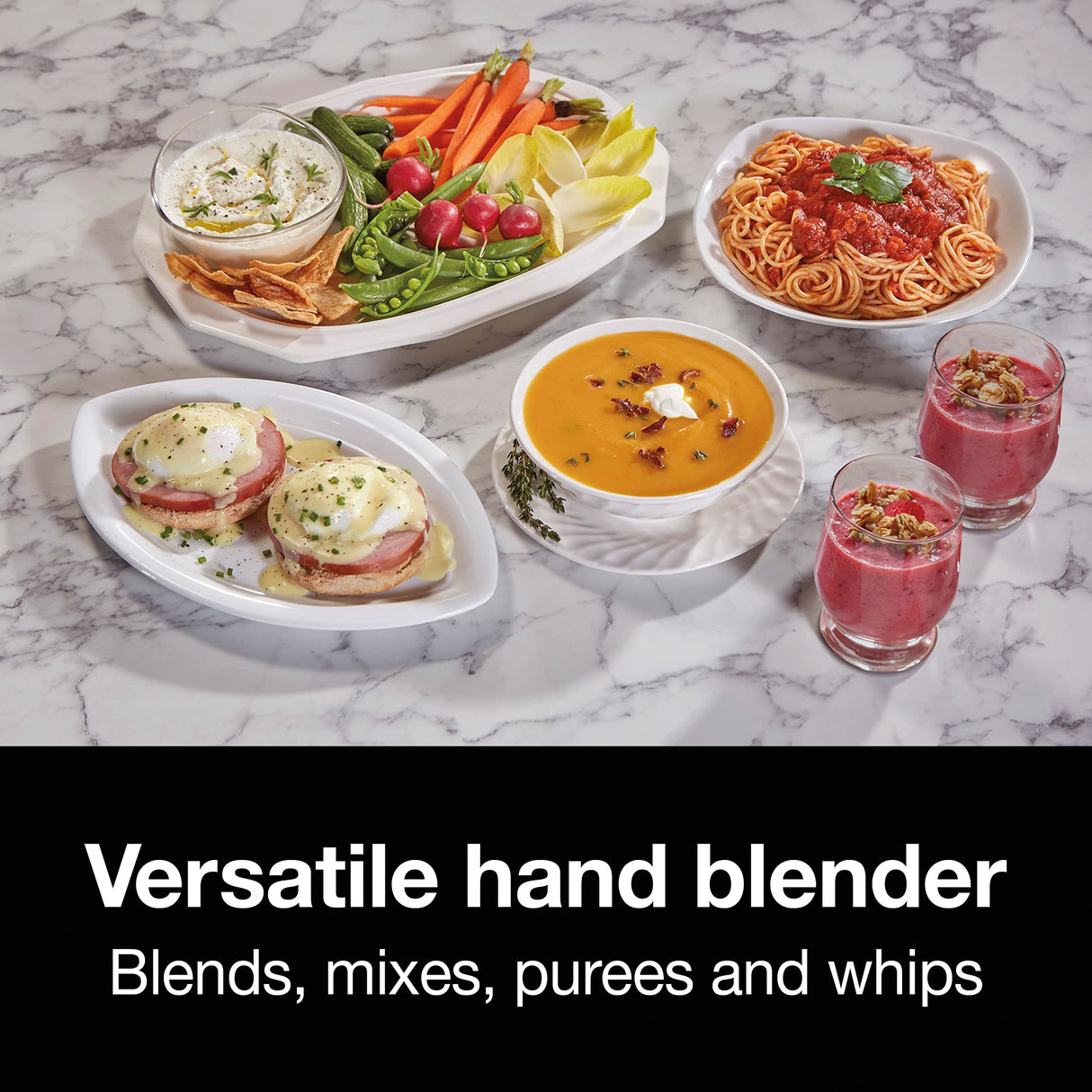 Proctor Silex Electric Immersion Hand Blender with Detachable Dishwasher Safe Handheld Blending Stick, 2-Speeds, 150 Watts, White (59739) Proctor Silex