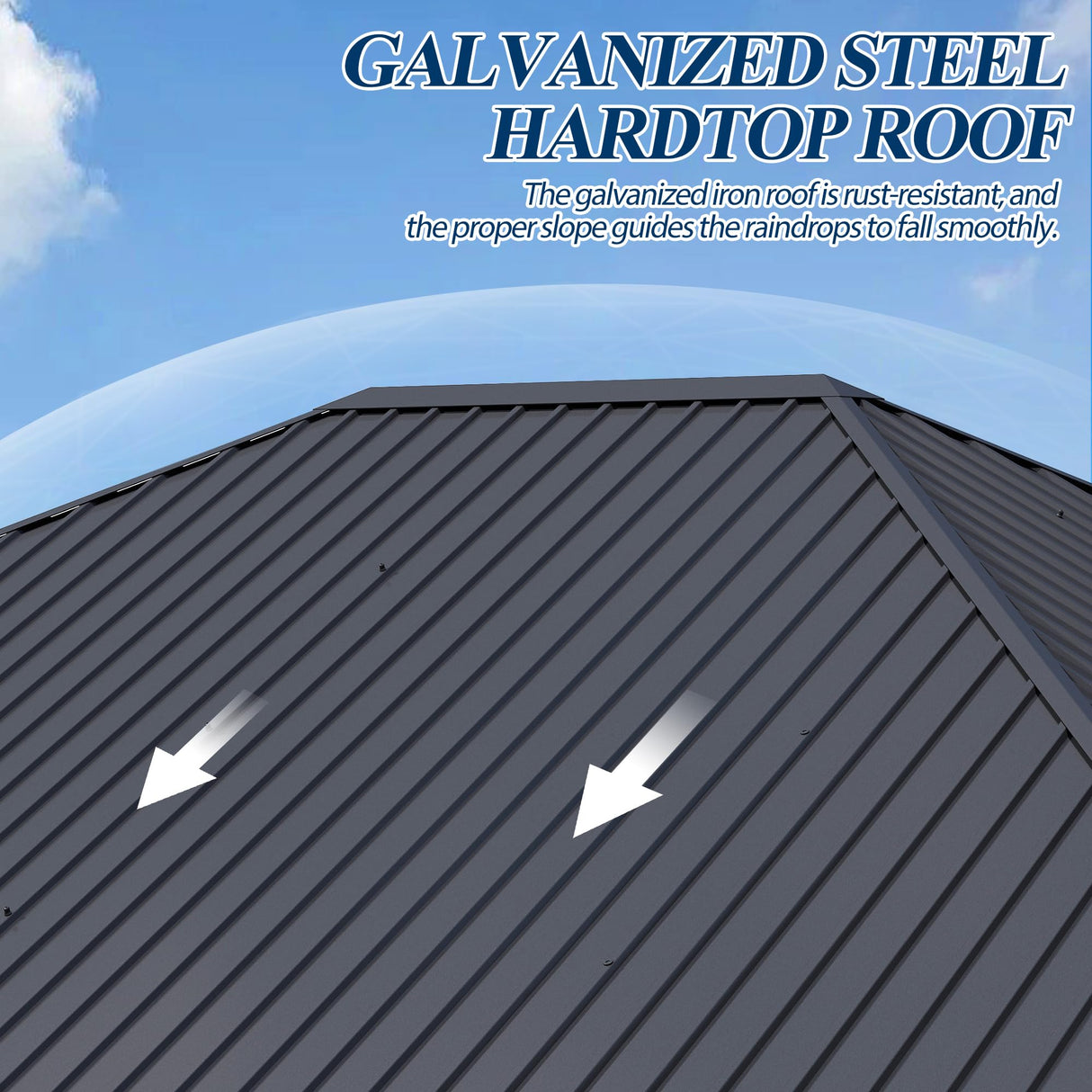 COVERONICS 13FT x 15FT Outdoor Spruce Wood Gazebo - Patio Wooden Frame Gazebo with Galvanized Steel Roof, Heavy-Duty Hardtop Gazebos for Garden, Poolside, Deck, Backyard COVERONICS