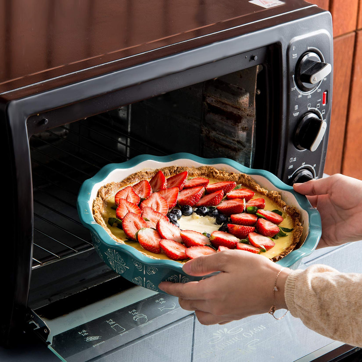 Wisenvoy Pie Pan Ceramic Pie Dish Pie Plate Porcelain Deep Dish Pie Pan Non-Stick Pie Pans Wisenvoy