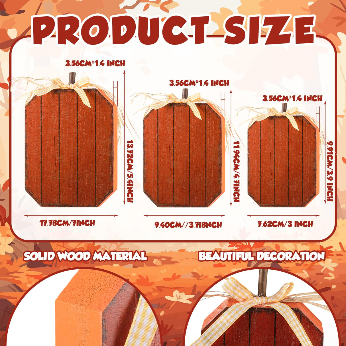 3 Pcs Thanksgiving Table Decorations Thanksgiving Centerpieces Decorations for Home Fall Pumpkin Decor Orange Pumpkin Tiered Tray Table Standing Wooden Block Sign for Thanksgiving Fall Maysing