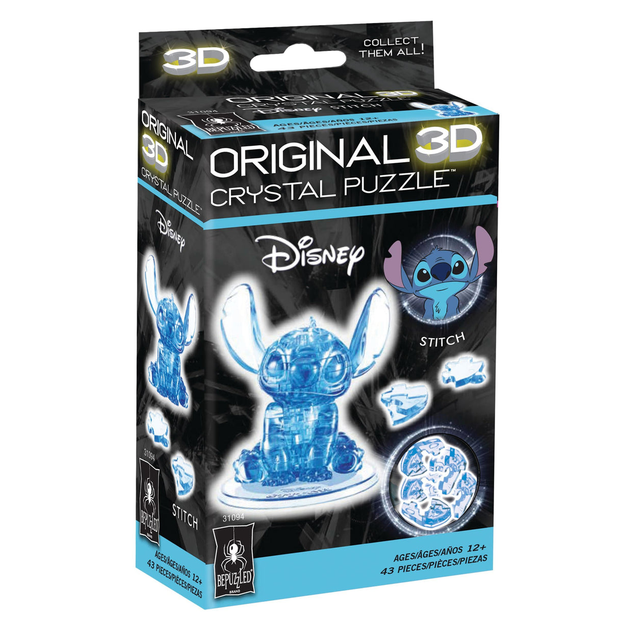 BePuzzled, Disney Stitch Original 3D Crystal Puzzle, Ages 12 and Up Bepuzzled