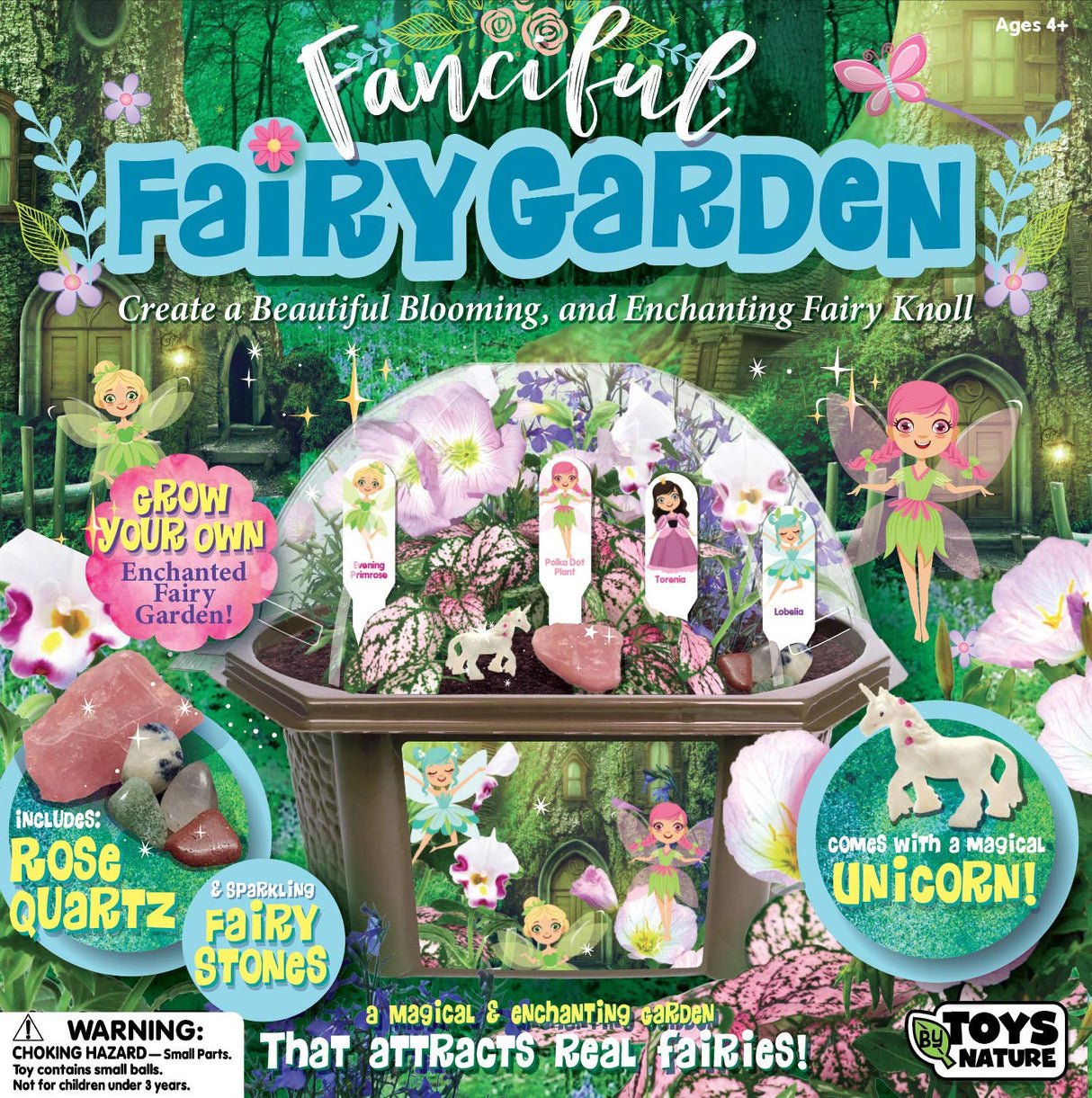 Toys by Nature Fanciful Fairy Biosphere Terrarium Starter Kit, Complete Supplies Included to Create Your Own Enchanting Garden and Indoor Plants! (Fanciful Fairy Garden) TOYS BY NATURE
