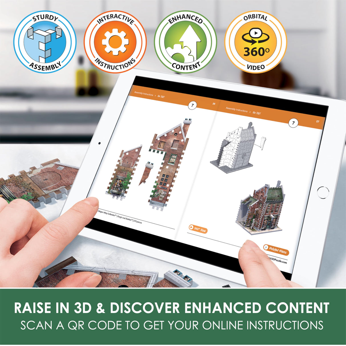 Wrebbit3D Harry Potter 3D Puzzle Model of Borgin and Burkes | Diagon Alley Collection |270 Jigsaw Puzzle Pieces | Build and Journey Through The Wizarding World Wrebbit