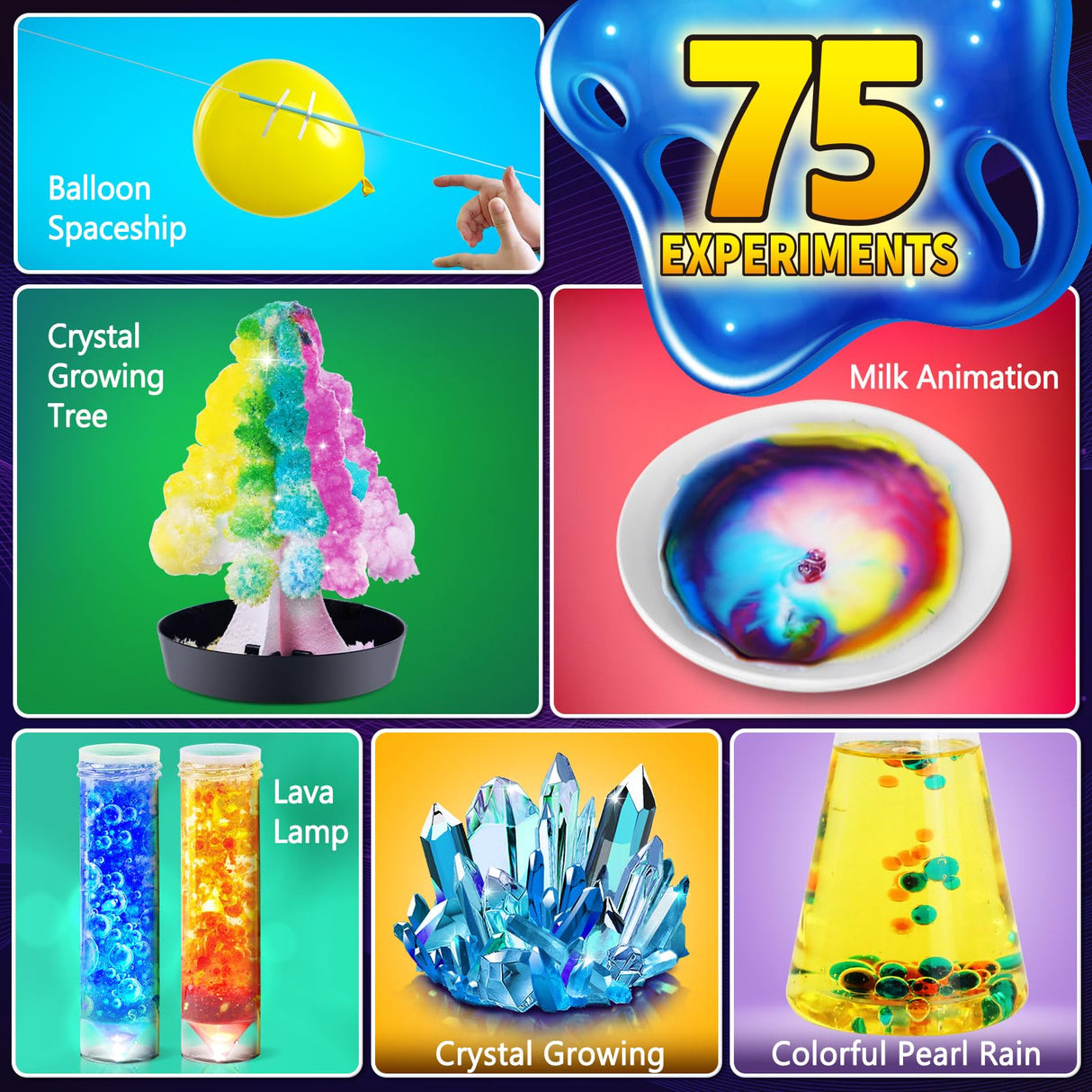 JOPSHEEN 75 Experiments Science Kit for Kids, Chemistry Set, S.T.E.M Educational Birthday Christmas Toys Gifts Idea for Boys and Girls JOPSHEEN