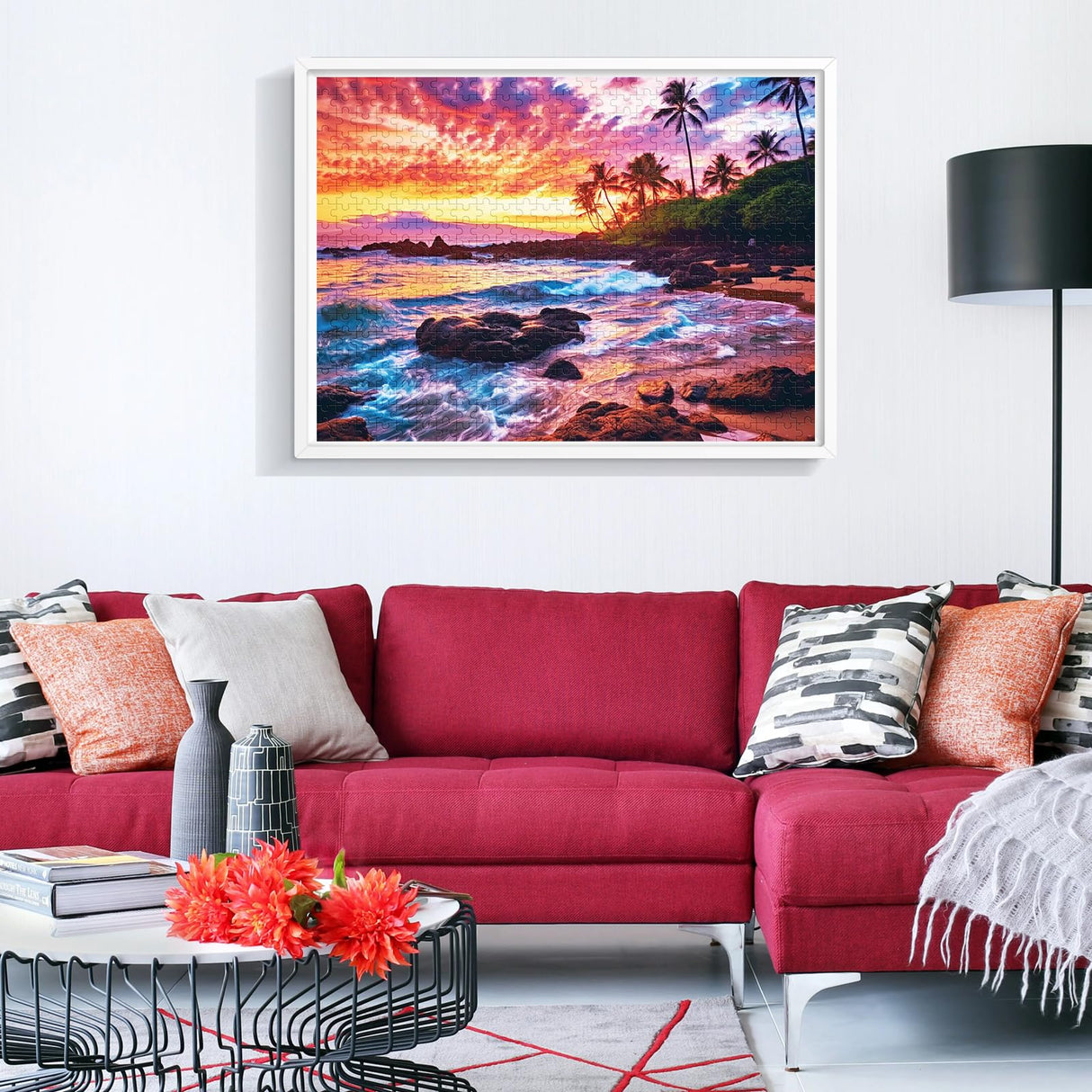 500 Piece Beach Puzzle for Adults-Sunset Puzzle | Recycled Cardboar Jigsaw Puzzles 500 Pieces | Challenging Family Activity Great Gift Idea for Family Friends | Difficult Puzzles Size 20.5 x 15 inches Edsjegn