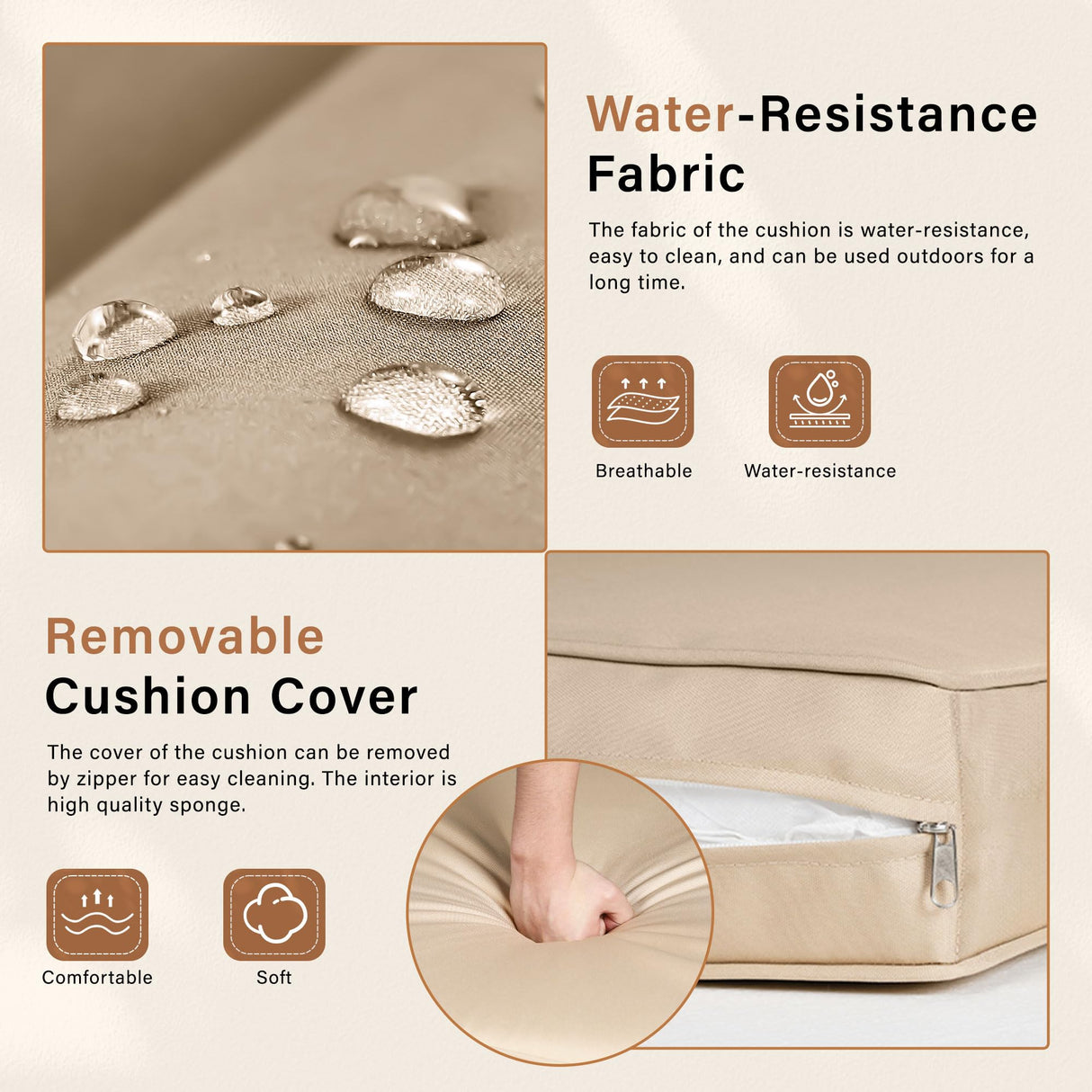 Crownland Round Outdoor Daybed with Retractable Canopy,Patio Daybed with Washable Cushions, Clamshell Sectional Seating, Wicker Furniture for Patio, Garden, Pool (Light Brown) Crownland