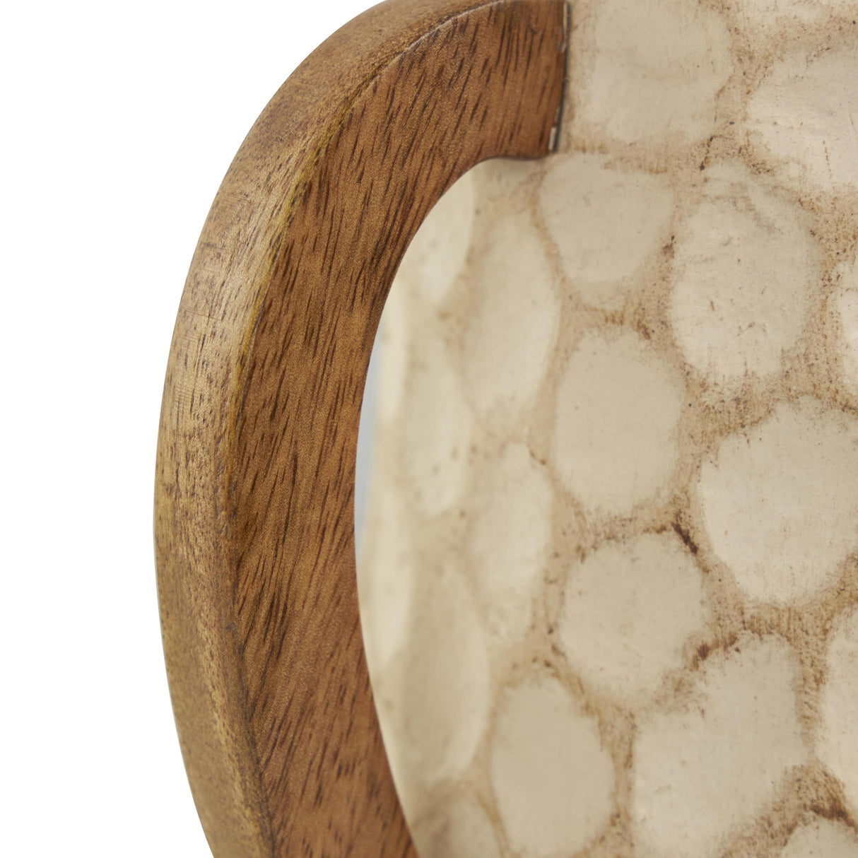 Deco 79 Paper Mache Decorative Vase Honeycomb Inspired Jug Centerpiece Vases with Brown Wooden Handles, Set of 2 Flower Vases for Home Decoration 6" W,9" H, Beige Deco 79