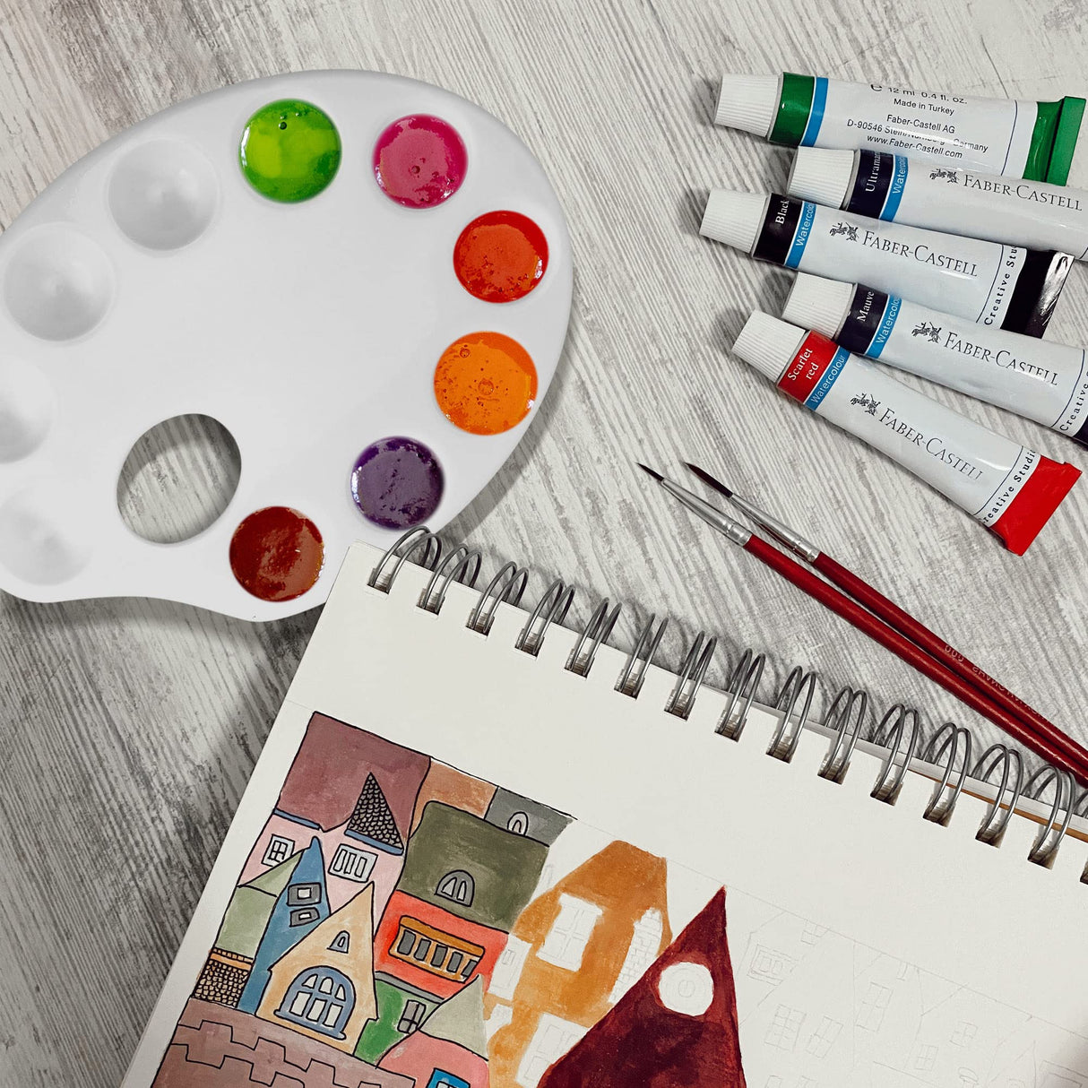 30 Pack 10 Well Paint Palettes Tray Bulk, White Plastic Paint Palettes for Adult, Watercolor Painting Tray Palette for Amateur Painters, DIY Art Painting KEJJNYER