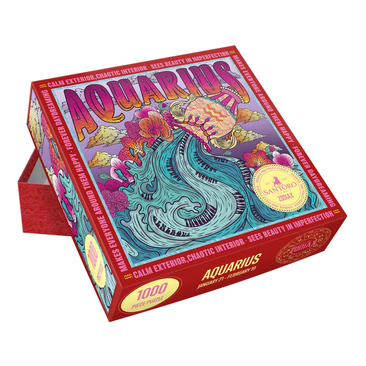 SANTORO Zodiax - 1000 Piece Jigsaw Puzzle - Aquarius - Fun Birthday Gift For Kids, Adults | Astrology Gifts for Women and Men | Zodiac Horoscope Puzzle SANTORO