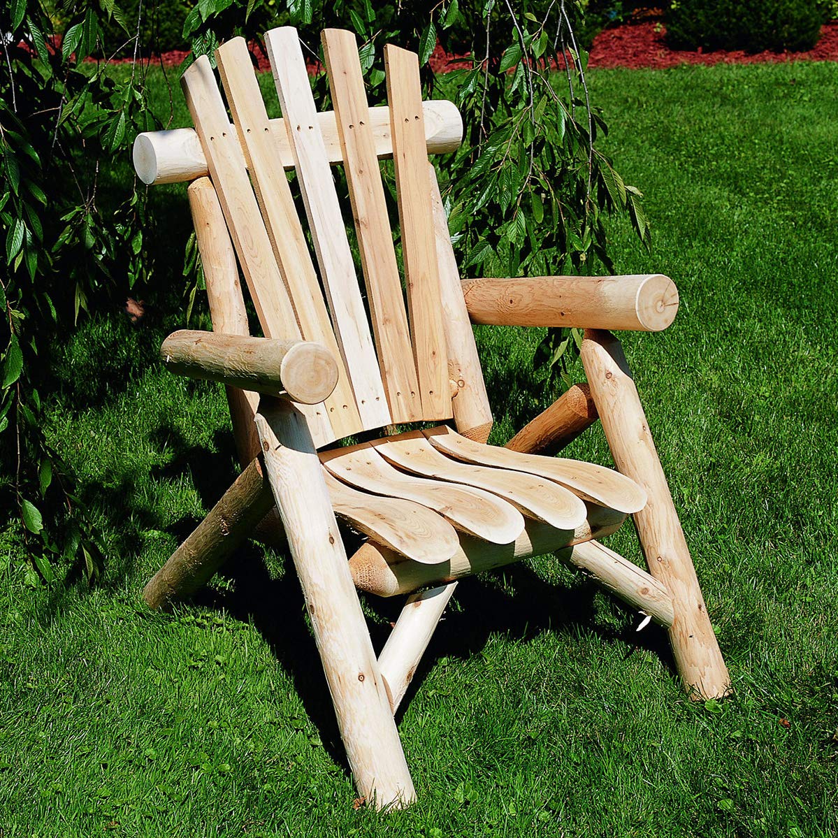 Lakeland Mills Cedar Log Lounge Chair, Natural Lakeland Mills