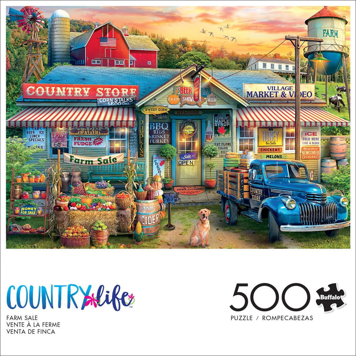Buffalo Games - Eduard - Farm Sale - 500 Piece Jigsaw Puzzle for Adults -Challenging Puzzle Perfect for Game Nights - Finished Size is 21.25 x 15.00 Buffalo Games