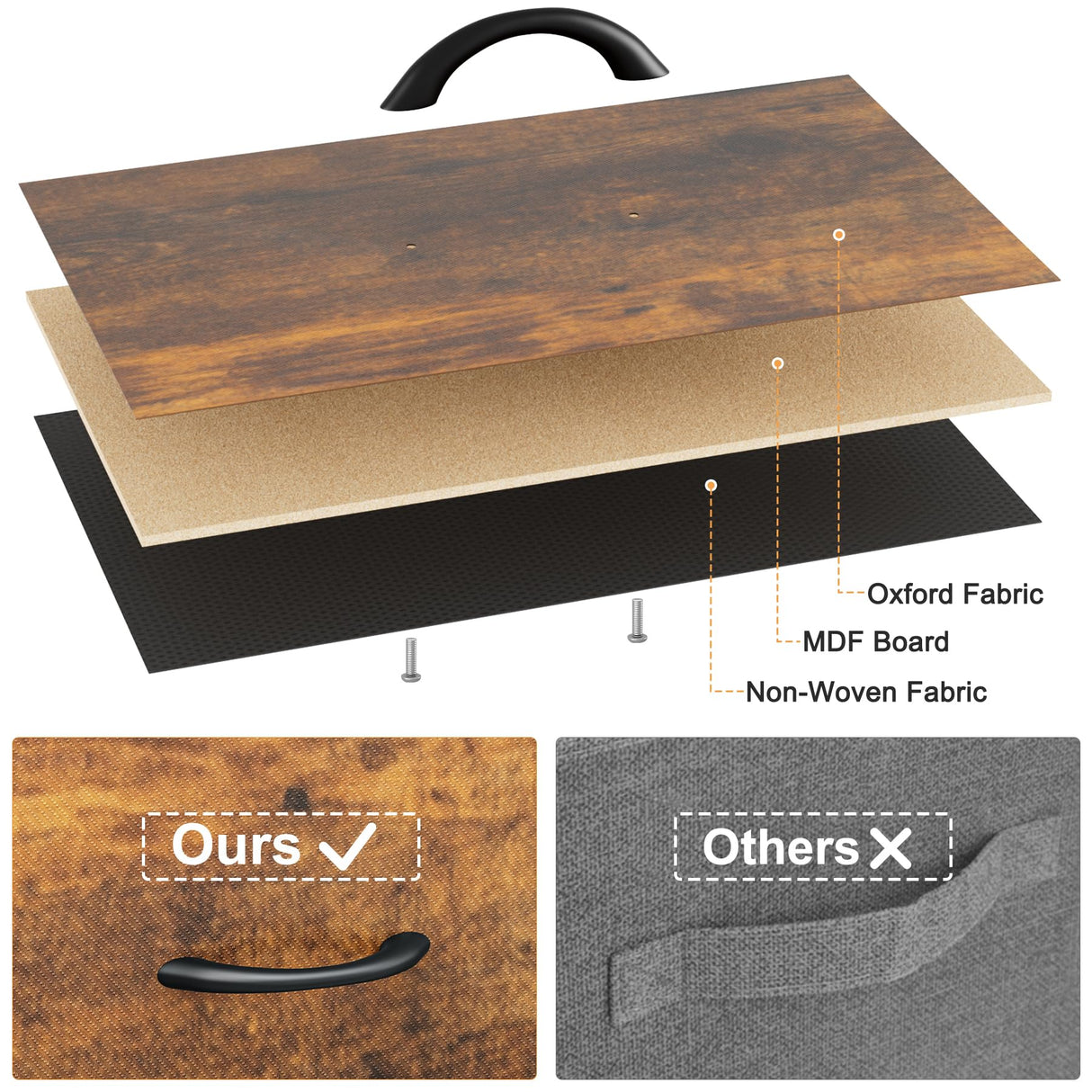 YaFiti TV Stand Dresser for Bedroom, Entertainment Center with Power Outlet for 50" TV, Dressers with 4 Fabric Drawers & Open Shelves for Living Room, Bedroom, Entryway, Rustic Brown YaFiti