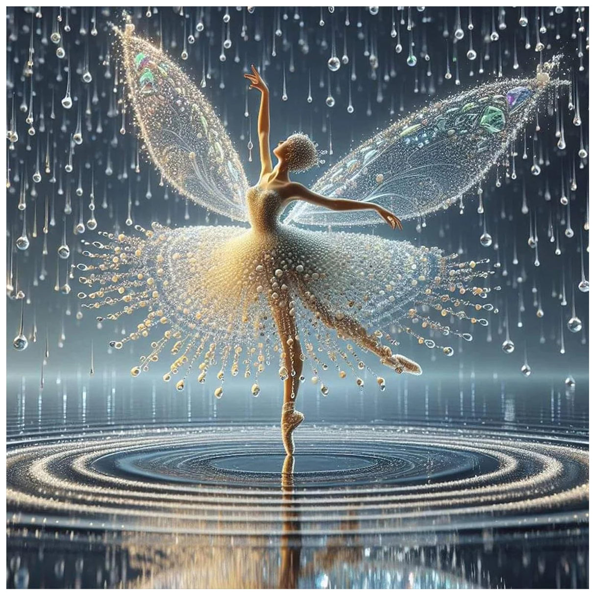 Lophomie Diamond Art Kits for Adults, 5D DIY Angel Wings Fairy Diamond Painting Kits for Adults Beginners, Diamond Dots Kits Gem Arts Crafts for Home Wall Decor 14x14 Inch Lophomie