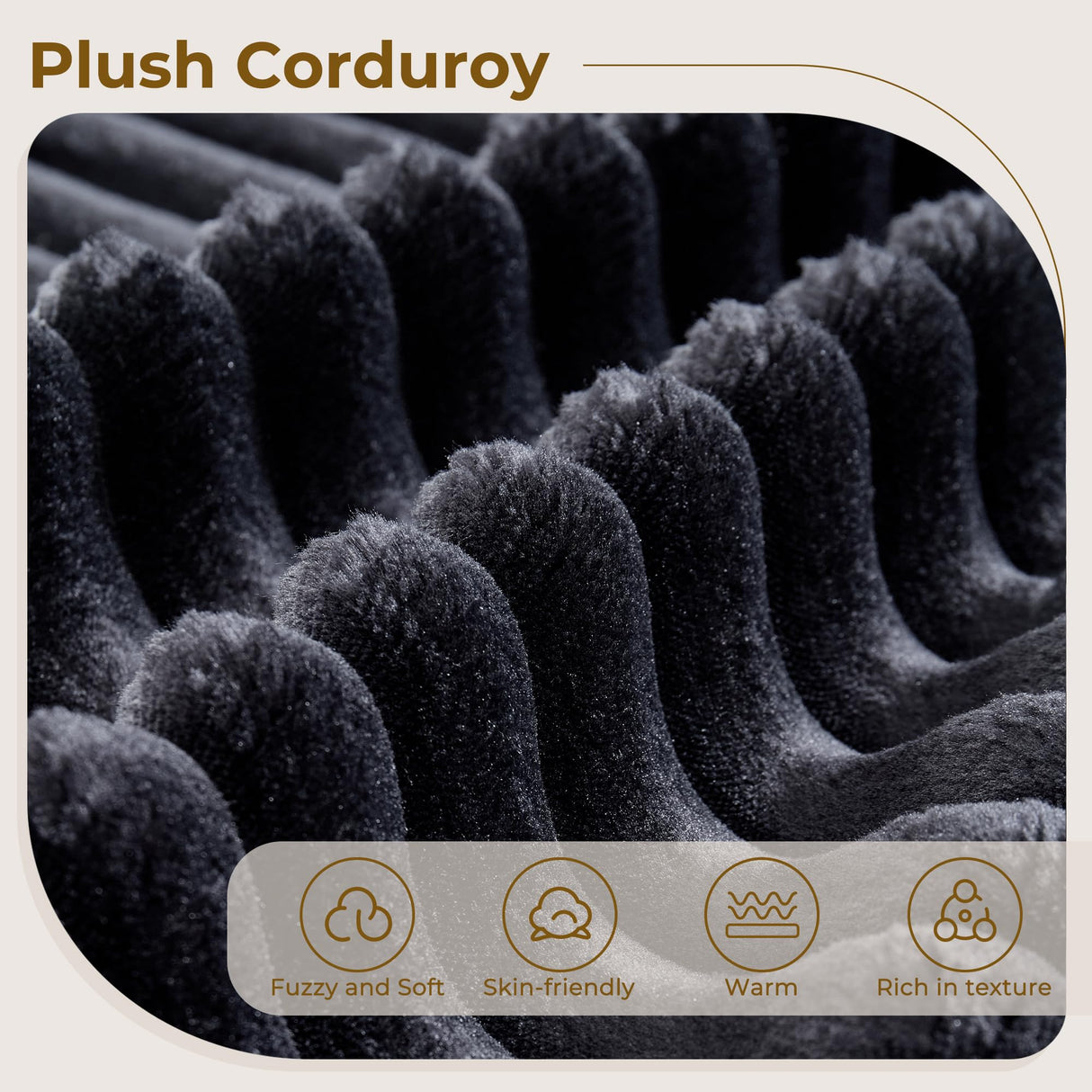 POUUIN 104" L-Shape Modular Sectional Sofa Couch - Comfy Upholstered Cloud Couch for Living Room - Modern Minimalist Couch,Deep Seat,No Assembly Required (Black,Plush Corduroy, Left Facing Chaise) POUUIN