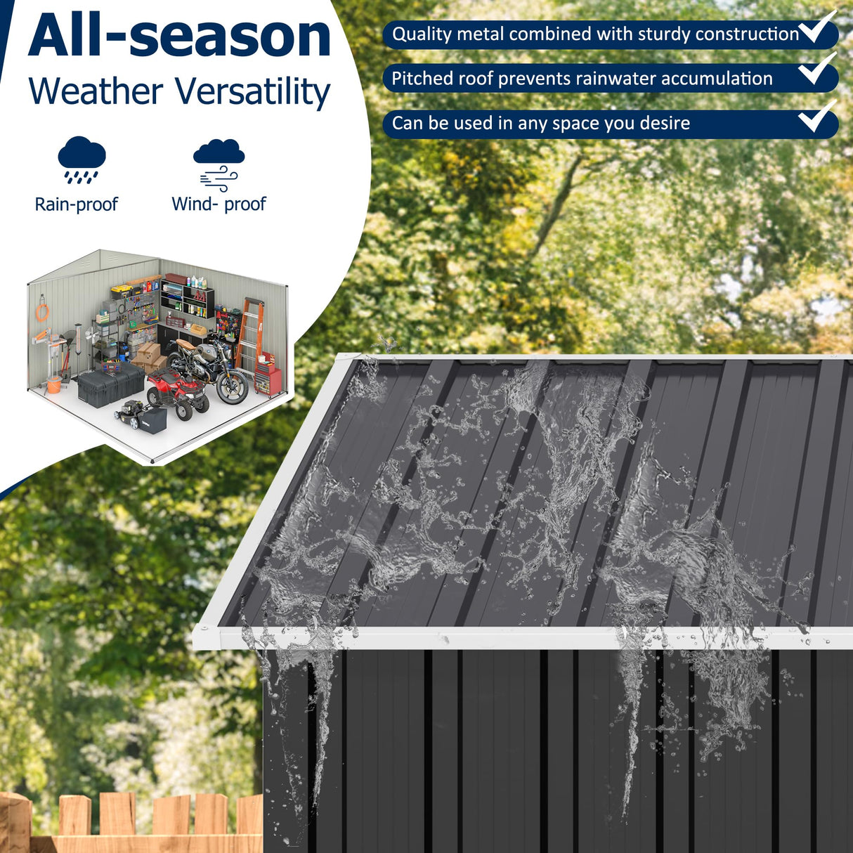 AirWire 10x10 FT Outdoor Storage Shed, Garden Shed with Updated Frame Structure and Lockable Doors, Metal Tool Sheds for Backyard Garden Patio Lawn, Grey AirWire