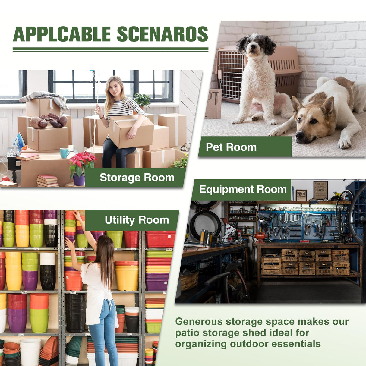 Jaxilyn 6x6 Resin Outdoor Storage Shed Kit Plastic Sheds Perfect to Store Patio Furniture, Garden Tools Bike Accessories, Beach Chairs and Lawn Mower, Grey & White Jaxilyn