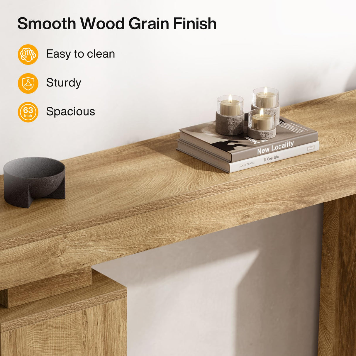 Tribesigns 63-Inch Long Console Table, Farmhouse Entryway Table Behind Couch, Wooden Foyer Stand Entry Station, Modern Hallway Accent Furniture for Living Room Decor, Entrance Tribesigns