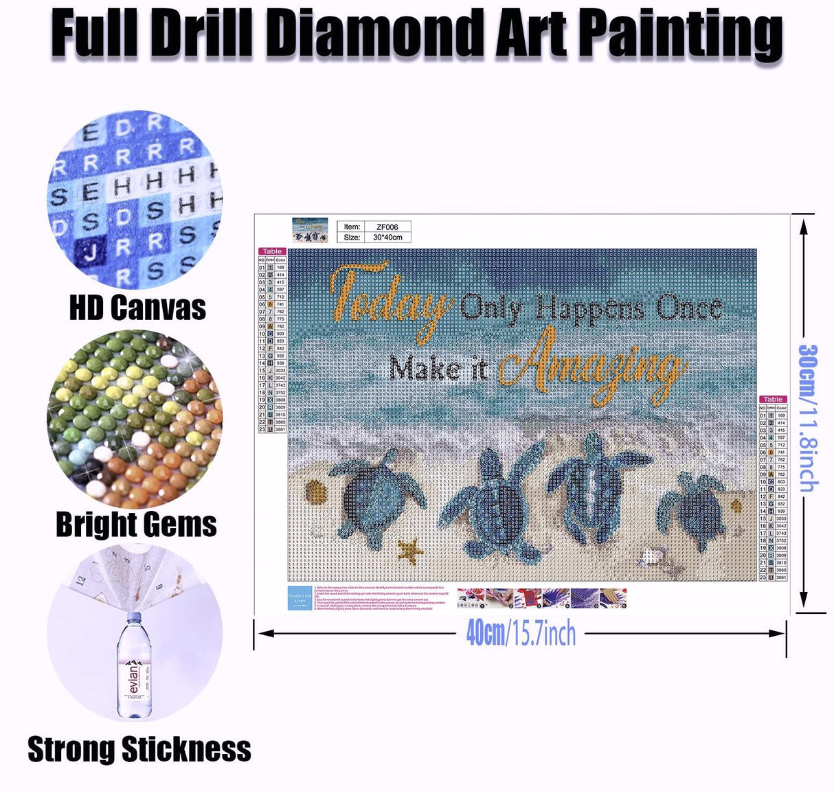 Legrace Sea Turtle Diamond Art Painting Kits for Adults - Full Drill Diamond Dots Paintings for Beginners, Round 5D Paint with Diamonds Pictures Gem Art Painting Kits DIY Adult Crafts Kits 12x16inch Legrace