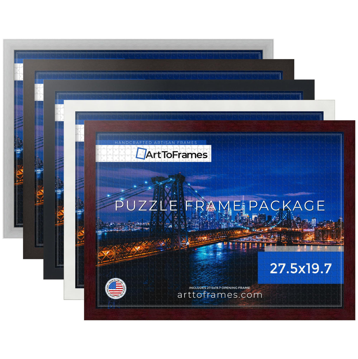 ArtToFrames 27.5x19.7 INCH / 50x70 CM Black Frame for 1000 piece Puzzles.This 1.25 Inch Custom MDF Puzzle Frame is Black - Comes with Economy Acrylic (PuzzleFRBW26079-27.5x19.7) ArtToFrames