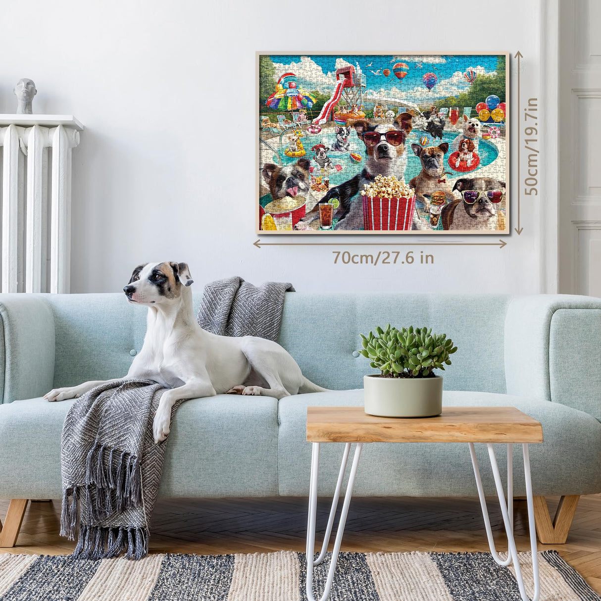 Dog Summer Puzzle for Adults 1000 Piece, Funny Puppy Animal Jigsaw Puzzles, Food Party Puzzles BBOLDIN