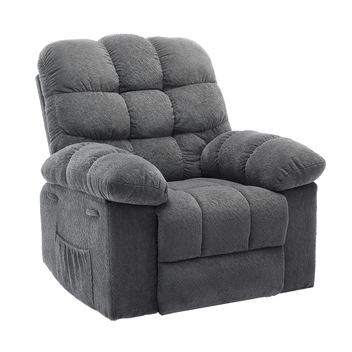 Oversized Swivel Rocker Recliner Chair for Adult, Ergonomic Nursery 360° Swivel Rock Recliner, Extra Wide Manual Recliners,Upholstery Overstuffed Soft Rocking Sofa Chair,Gray SLEKVERSA