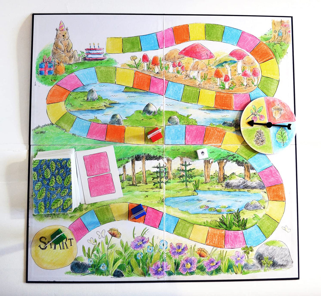 Create Your Own Board Game Set – DIY Kit with Blank Game Board, Game Pieces, Blank Cards, Dice, Spinner, Rulebook, Sand Timer – Build Your Own Game for Family Board Games Apostrophe Games